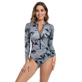 Maillot de bain à manches longues pour femmes avec design moderne à fermeture éclair Echo Archiv