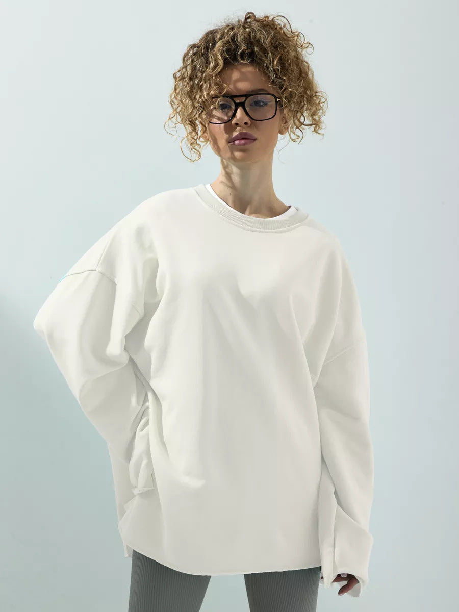 Sweatshirt ample pour femmes avec col rond et coupe oversize allongée Echo Archive