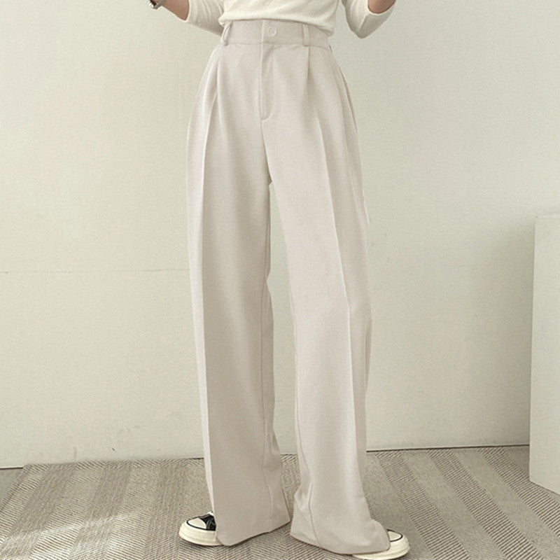 Pantalon en tissu élégant et taille haute pour femmes