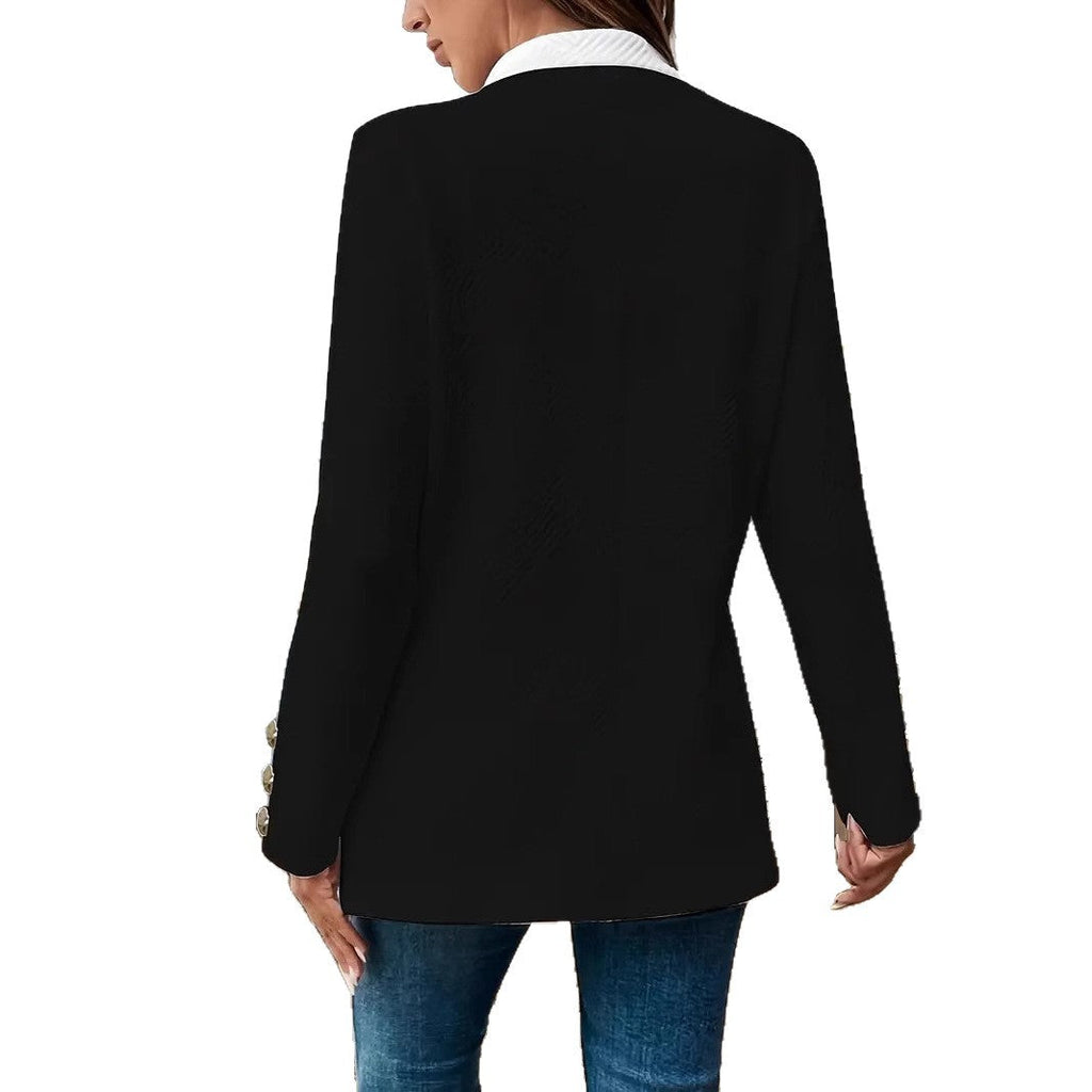 Veste blazer pour femmes avec coupe ajustée et col contrasté