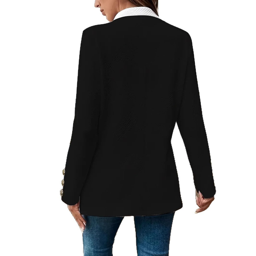 Veste blazer pour femmes avec coupe ajustée et col contrasté