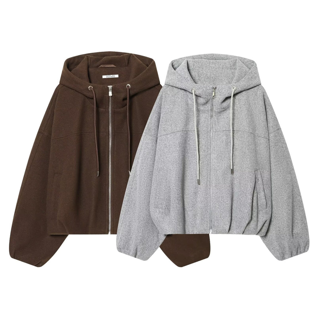 Veste en coton décontractée pour femmes avec capuche
