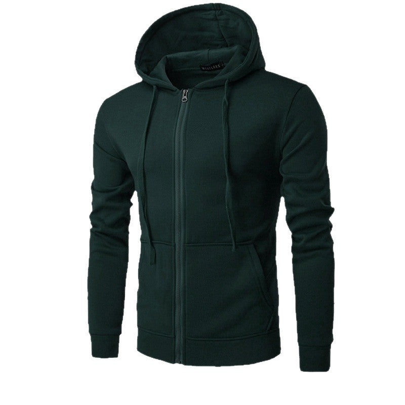 Veste à capuche zippée pour hommes, coupe slim, avec doublure en polaire douce et poches kangourou - Echo Archiv