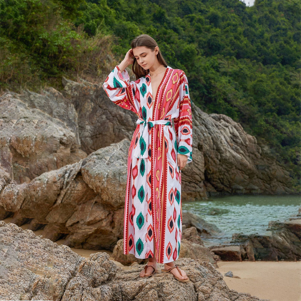 Top en tricot court pour femmes avec motif tropical R&B