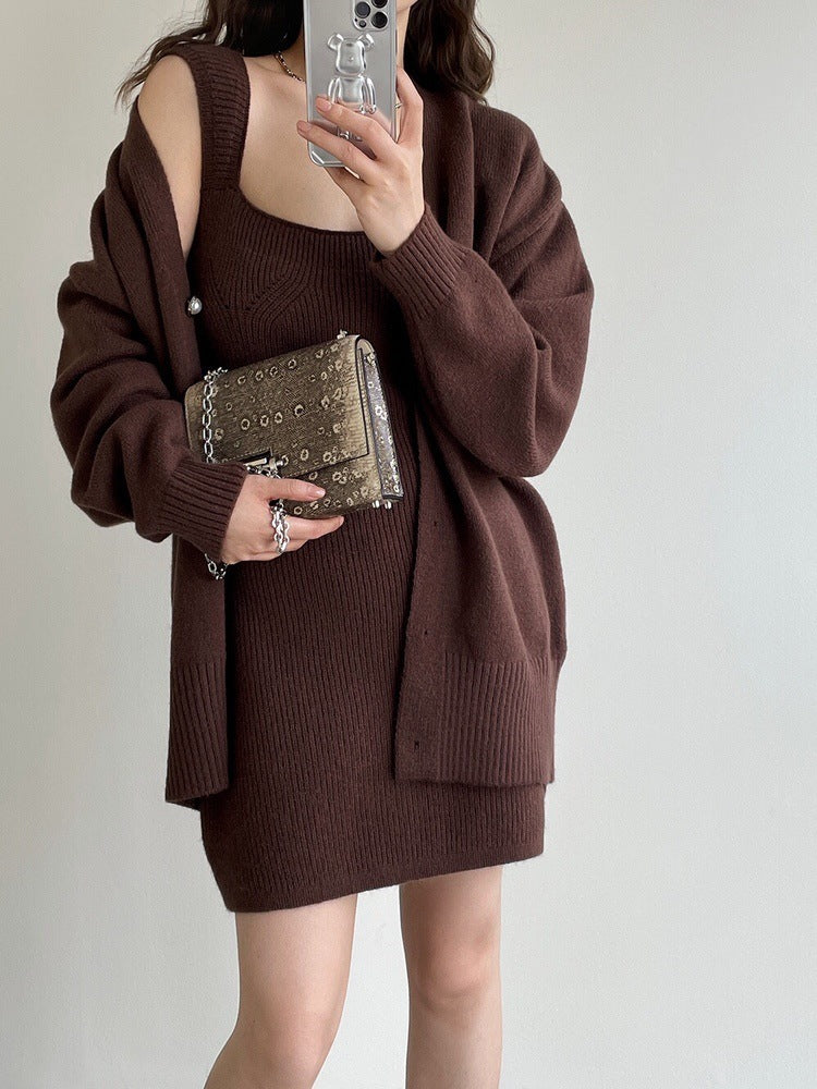 Robe en tricot pour femmes avec cardigan ouvert Echo Archiv