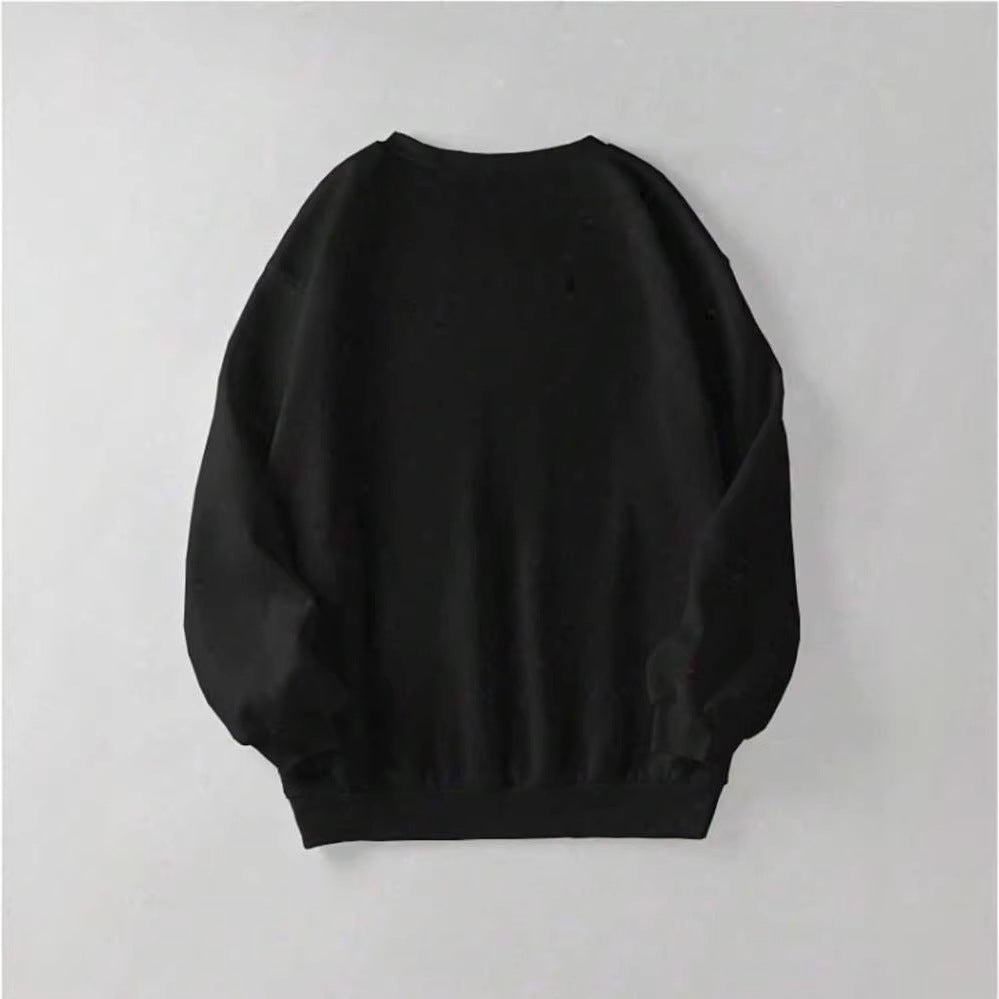 Sweatshirt oversize décontracté pour femmes avec impression vintage de crâne et ourlet côtelé Echo Archiv