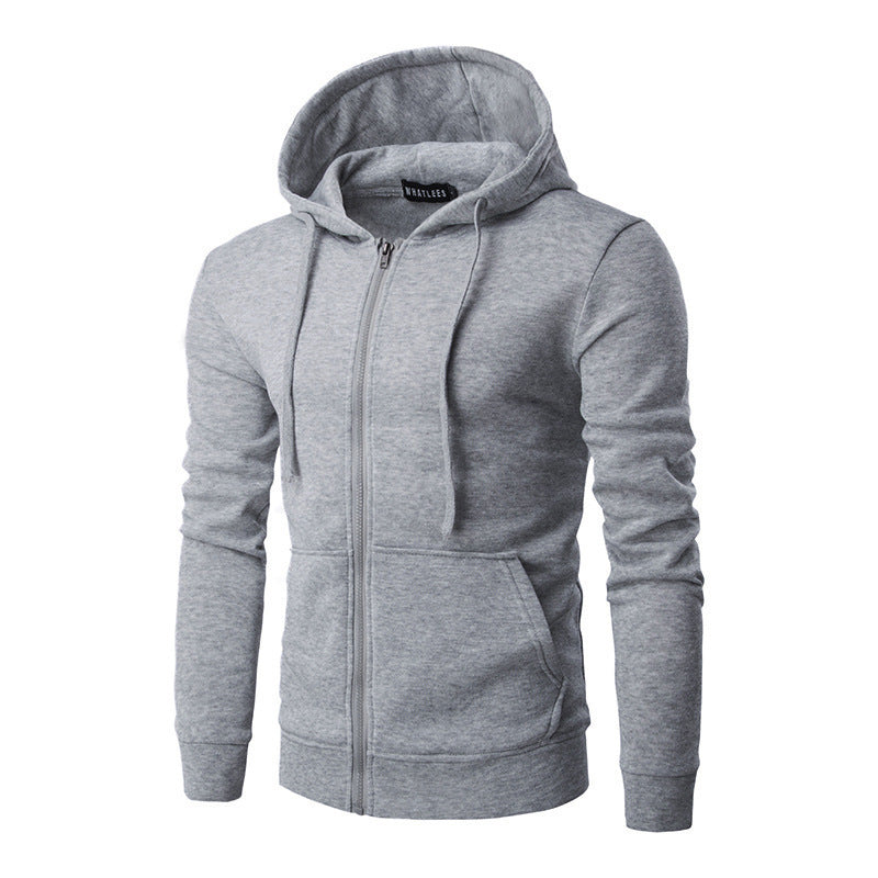 Veste à capuche zippée pour hommes, coupe slim, avec doublure en polaire douce et poches kangourou - Echo Archiv