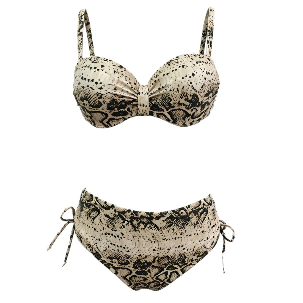 Bikini R&B à imprimé serpent taille haute pour femmes