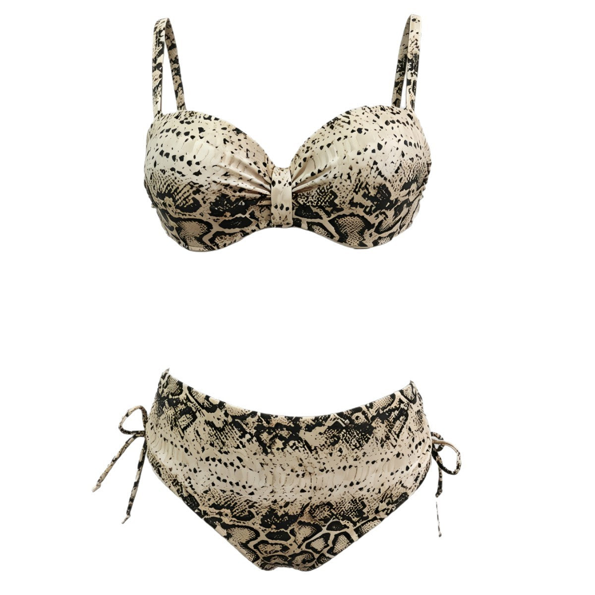 Bikini R&B à imprimé serpent taille haute pour femmes