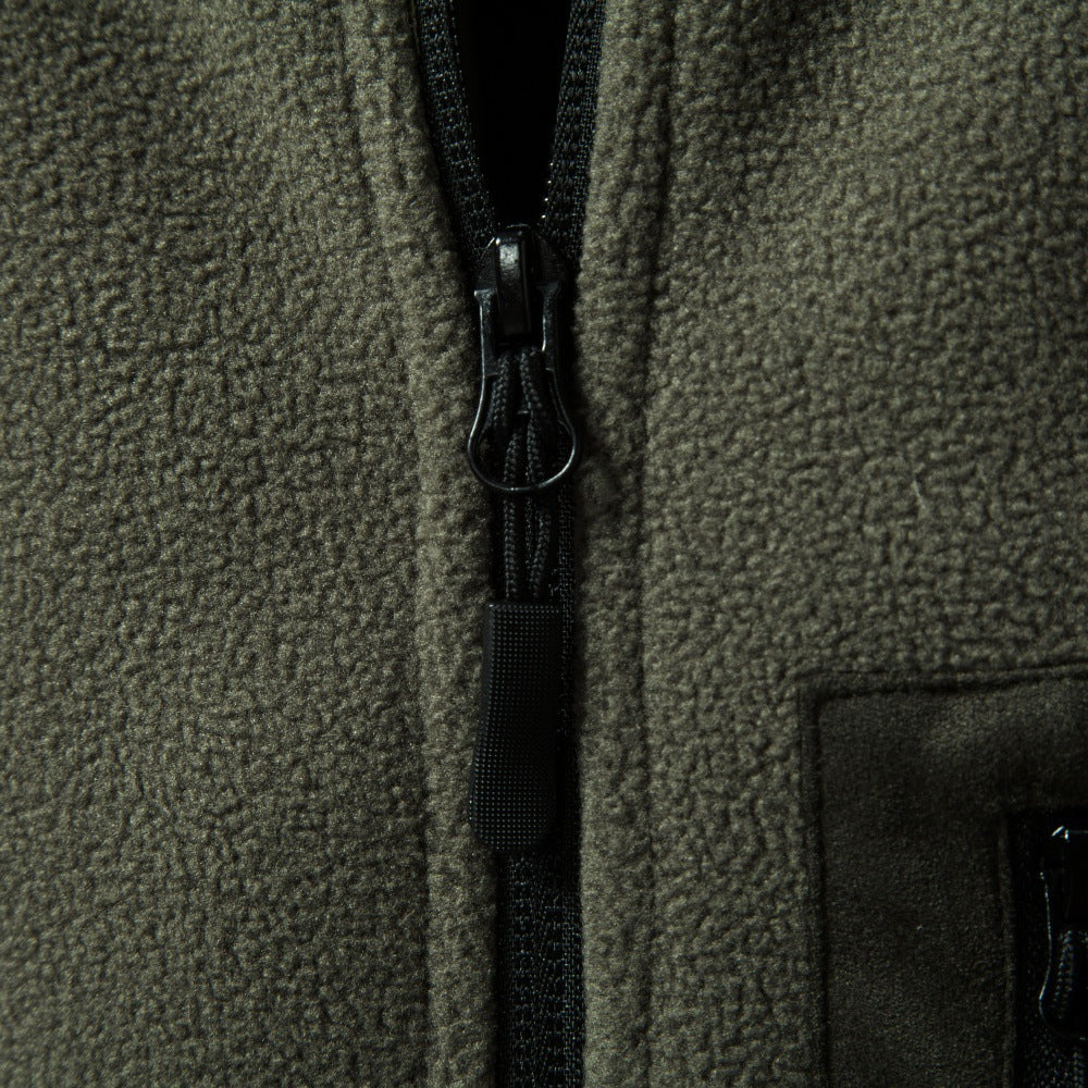 Veste en polaire pour hommes avec col montant et poche poitrine zippée Echoarchiv