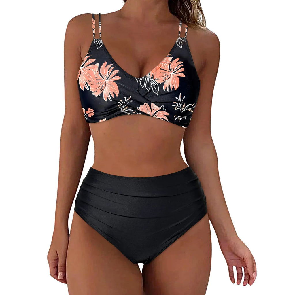 Bikini taille haute tendance pour femmes avec fronces R&B