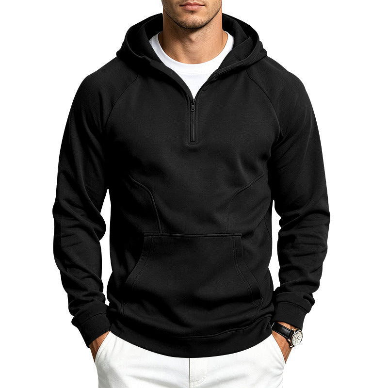 Haut à capuche pour hommes avec demi-zip et coupe sportive et ajustée Echoarchiv
