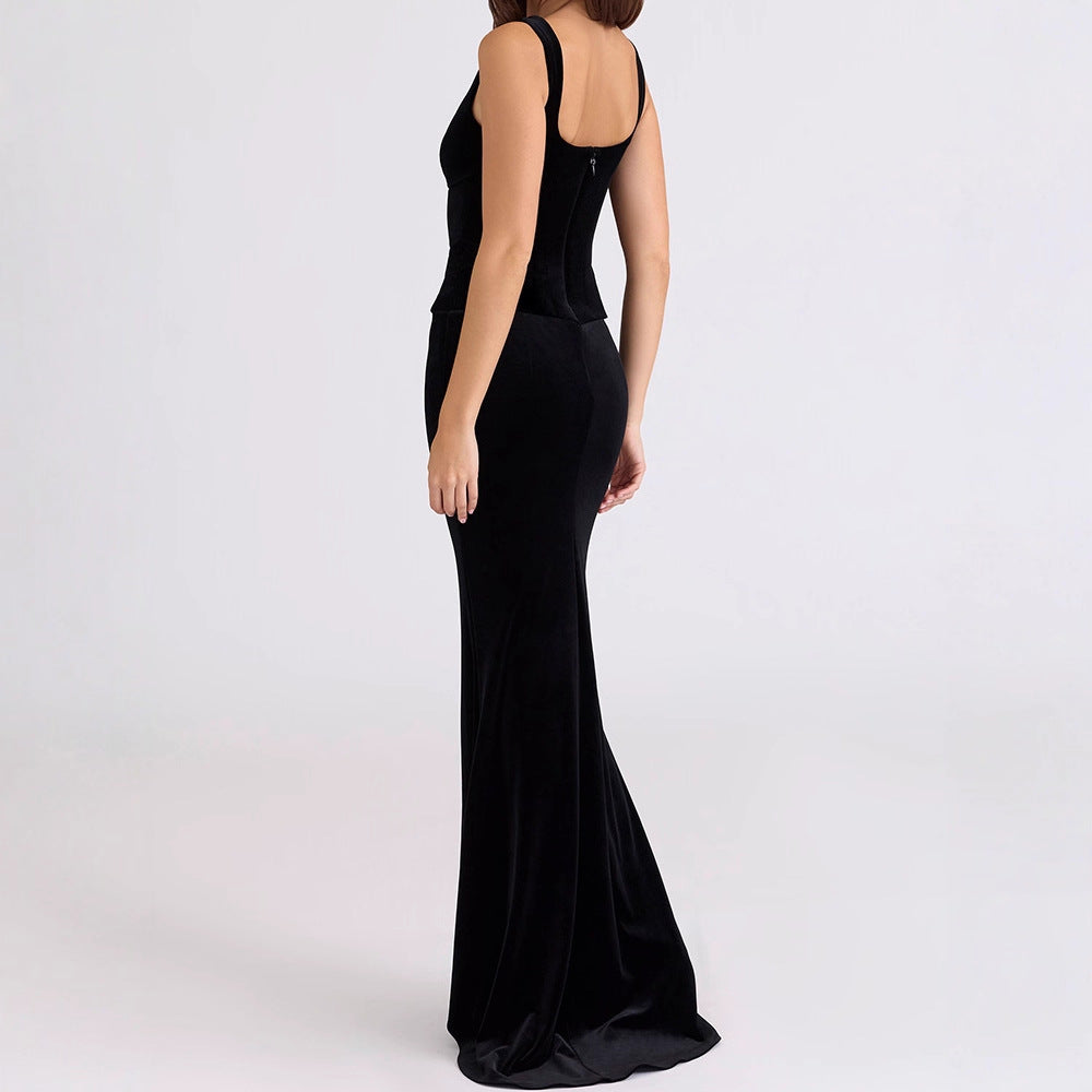 Robe maxi ajustée pour femmes avec coupe élégante R&B