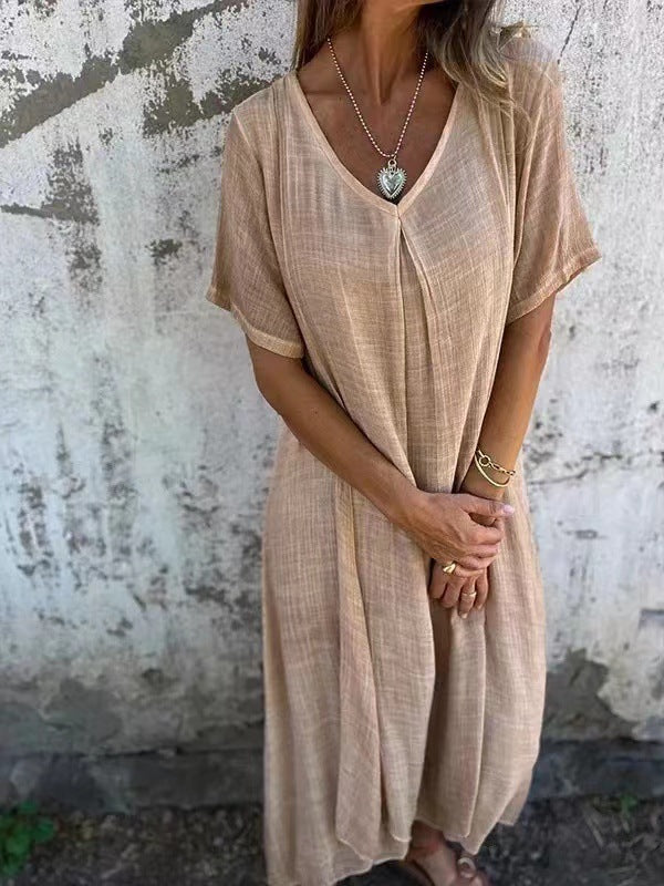 Amber | Robe midi élégante à décolleté en V