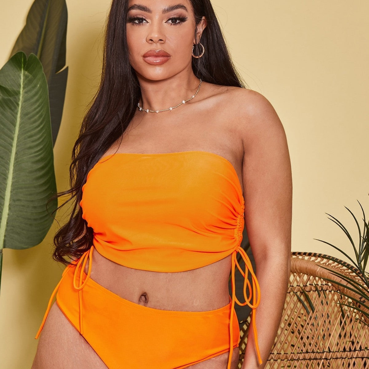 Ensemble de tankini pour femmes avec top enroulé ajustable et shorts taille haute R&B