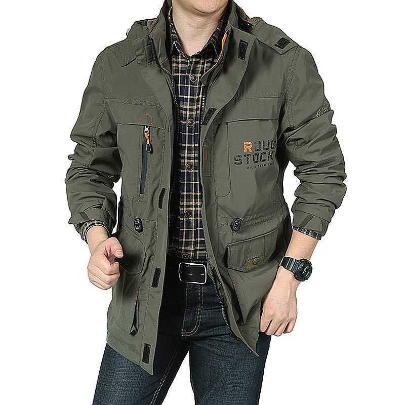 Veste de terrain légère pour hommes, coupe-vent et respirante, avec doublure en mesh, nombreuses poches zippées et à rabat, ainsi que des poignets ajustables - Echo Archiv