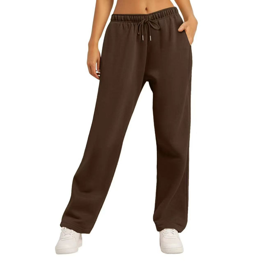 Pantalon de lounge large pour femmes avec taille élastique haute, cordon de serrage réglable et silhouette palazzo fluide Echo Archiv