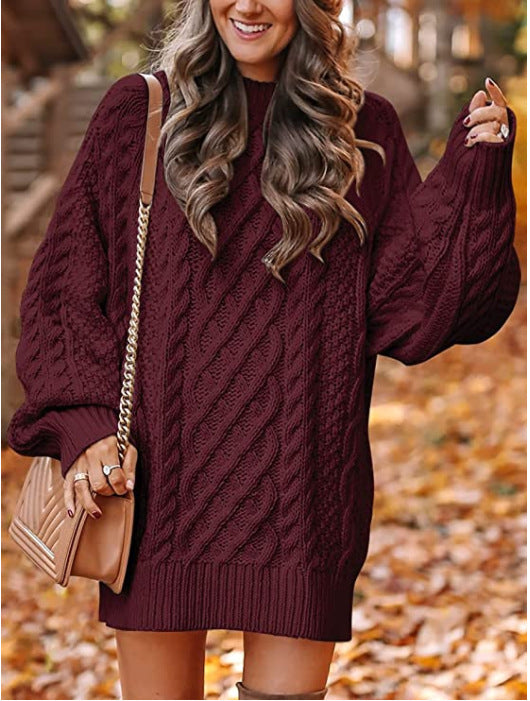 Pull Oversize Femme avec Détail en Tricot à Câbles