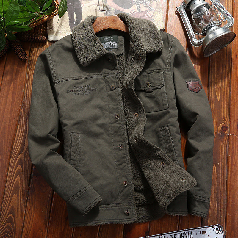 Veste de travail en toile robuste pour hommes avec doublure intérieure en Sherpa, patte de boutonnage cachée et poches fonctionnelles Echo Archiv