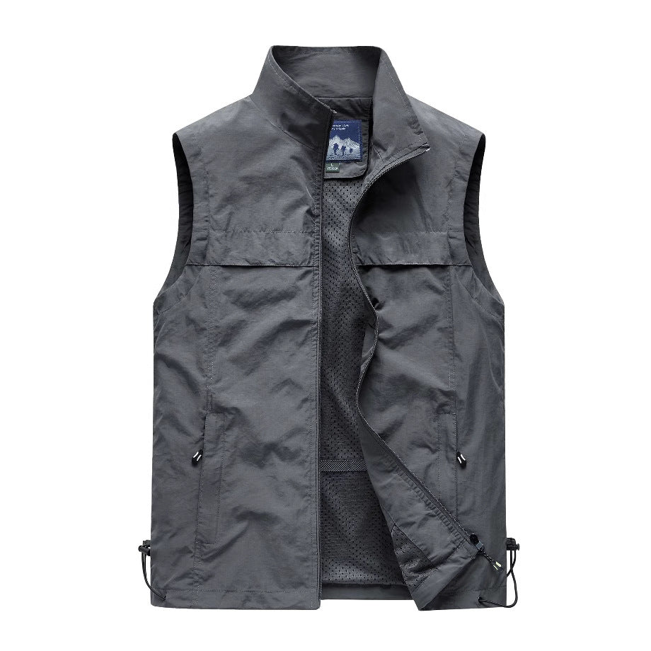 Gilet d'extérieur léger et coupe-vent pour hommes avec poches zippées et doublure en mesh respirant Echo Archiv