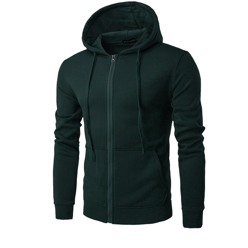 Veste à capuche zippée pour hommes, coupe slim, avec doublure en polaire douce et poches kangourou - Echo Archiv