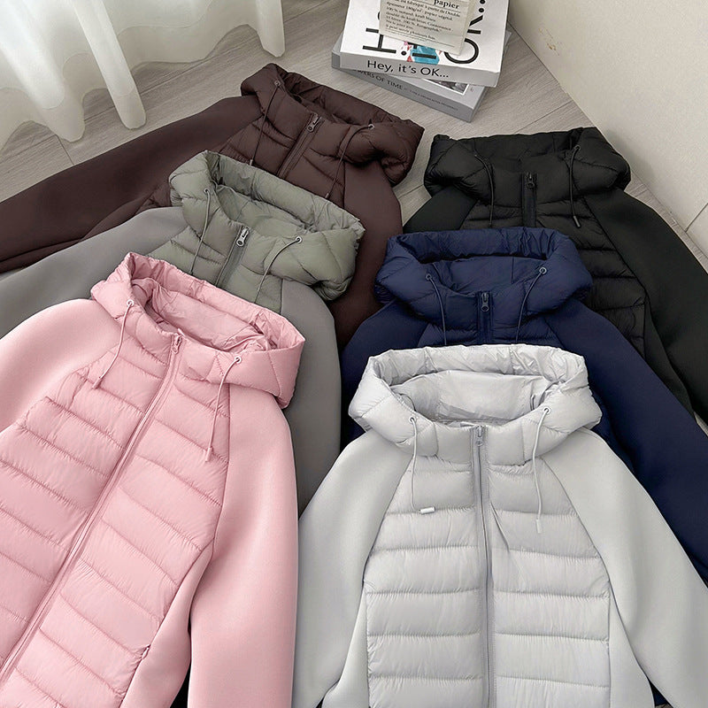 Veste hybride légère pour femmes avec devant mat, panneaux de manches élastiques et isolation thermique chaude Echo Archiv