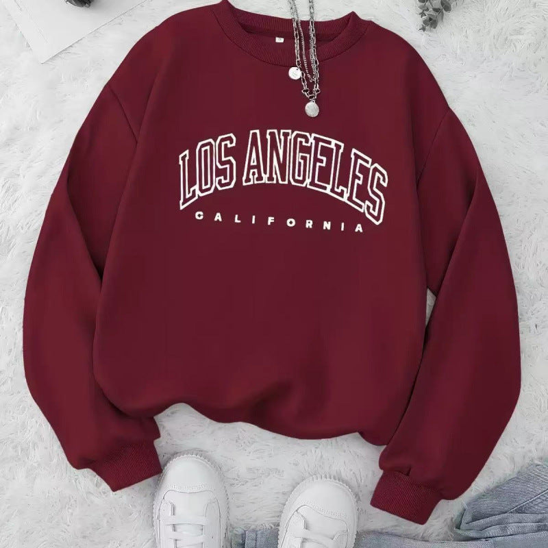 Sweatshirt Décontracté Femme avec Impression Vintage Los Angeles Echoarchiv