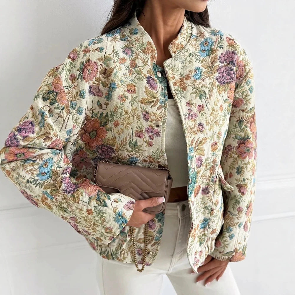 Veste à manches longues pour femmes avec boutons