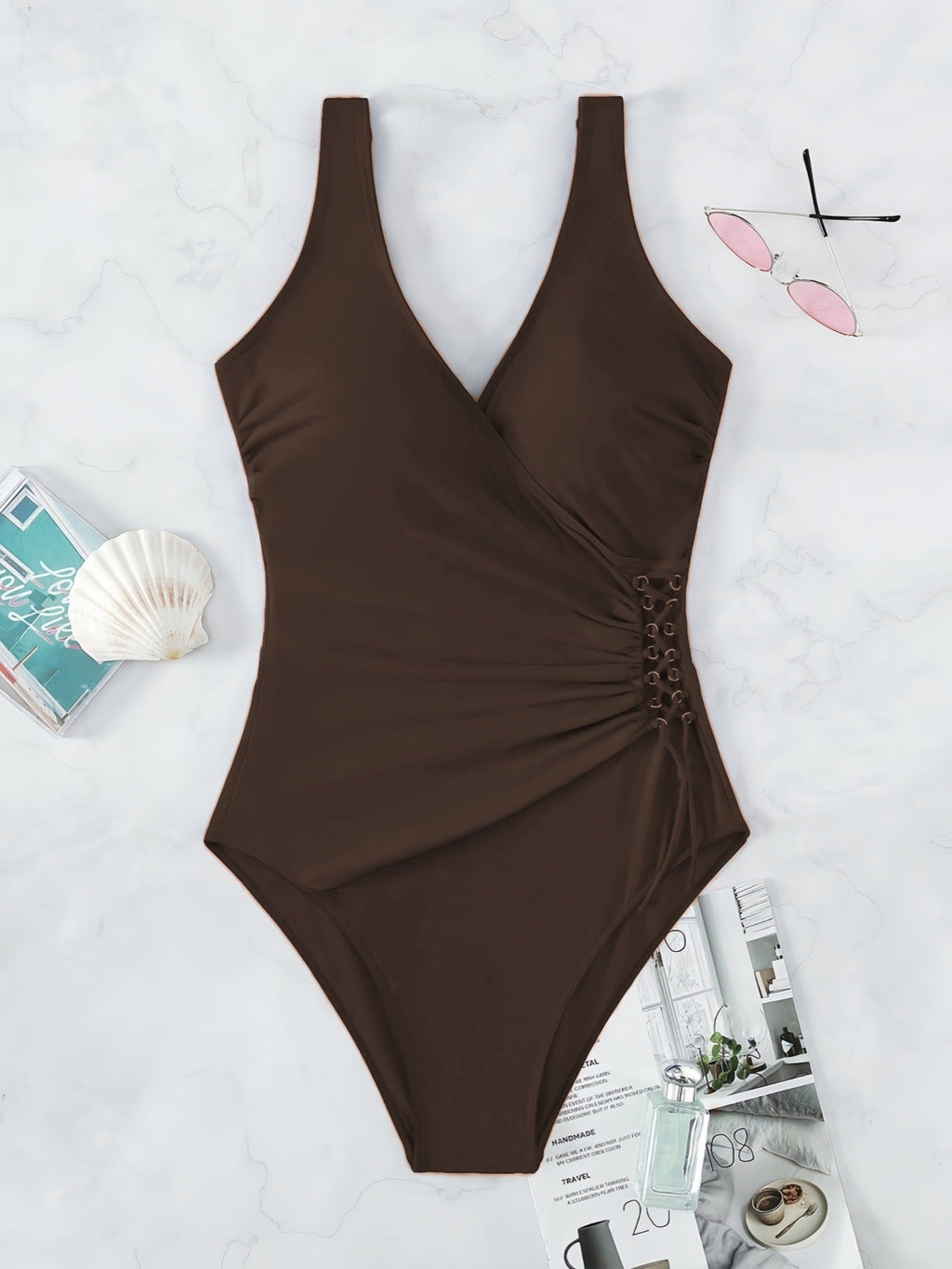 Maillot de bain une pièce pour femmes avec un design drapé raffiné R&B