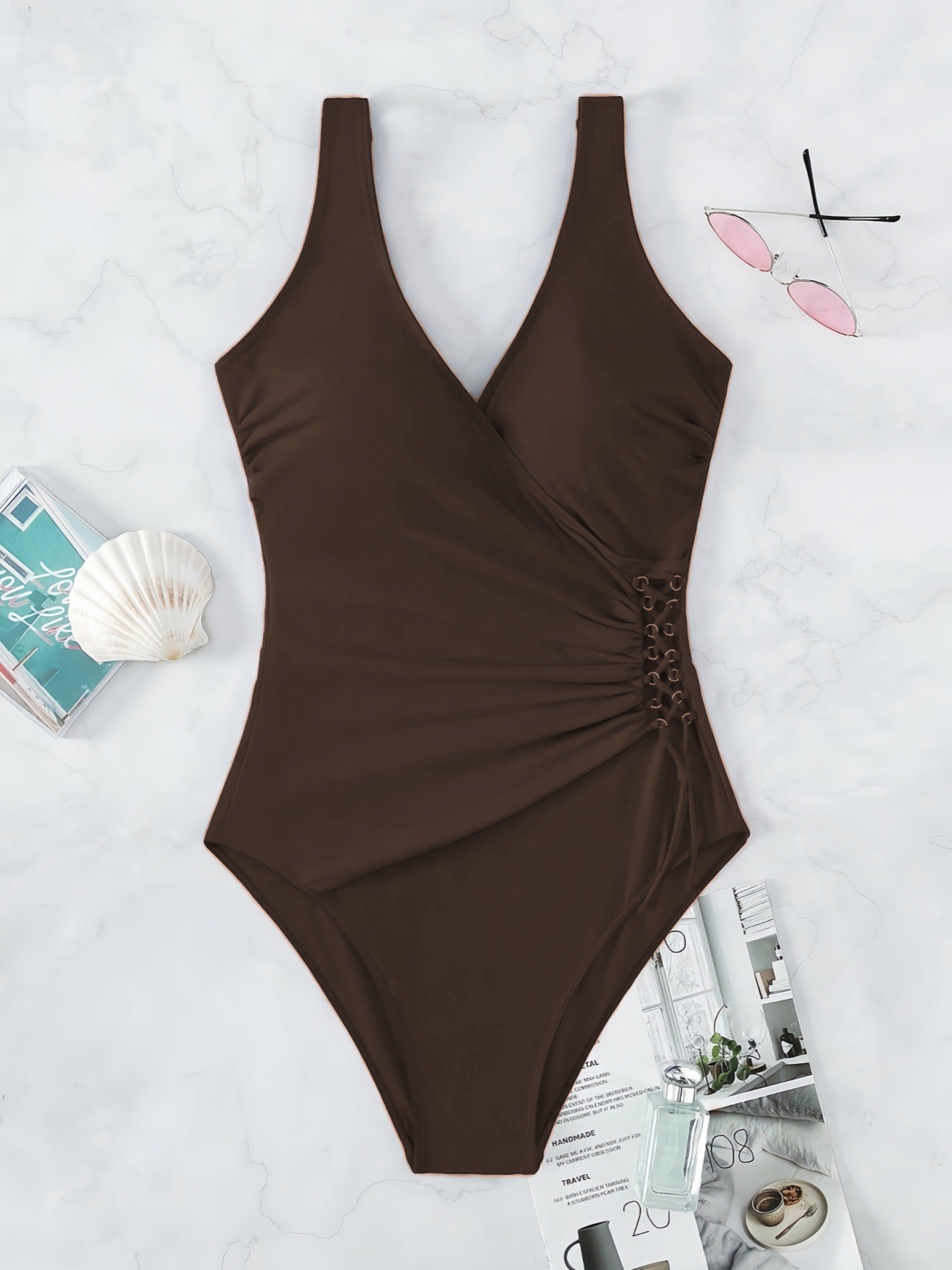 Maillot de bain une pièce pour femmes avec un design drapé raffiné R&B