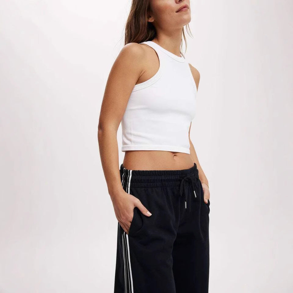 Pantalon de loisirs confortable pour femmes avec des rayures à la mode R&B