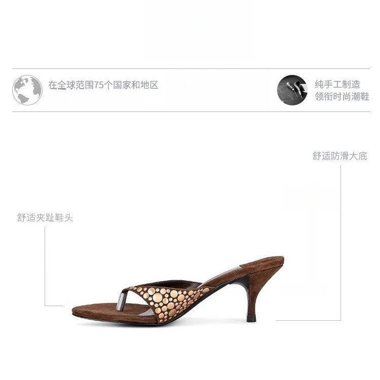 Sandales élégantes pour femmes avec détail de bijou à la mode R&B