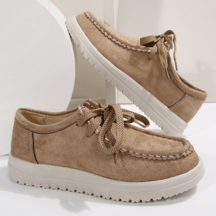 Mocassins pour femmes en daim doux avec semelle antidérapante R&B