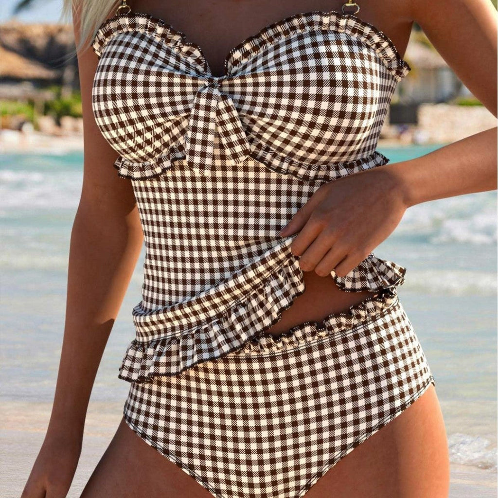 Maillot de bain Tankini à volants colorés pour femmes Echo Archiv