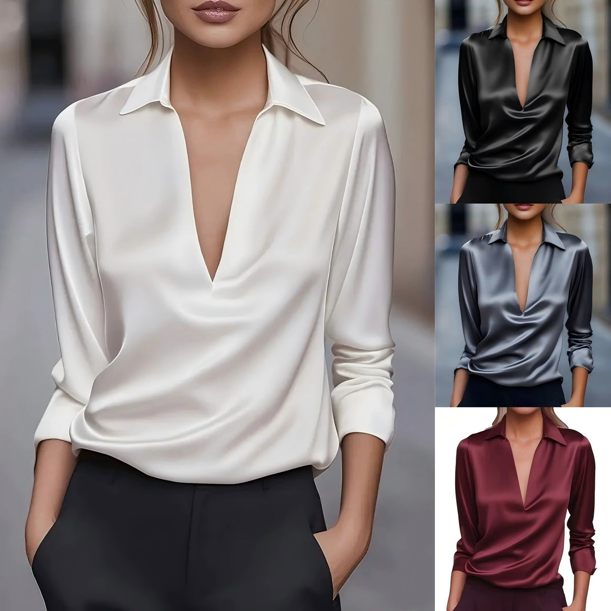 Blouse élégante et soyeuse pour femmes