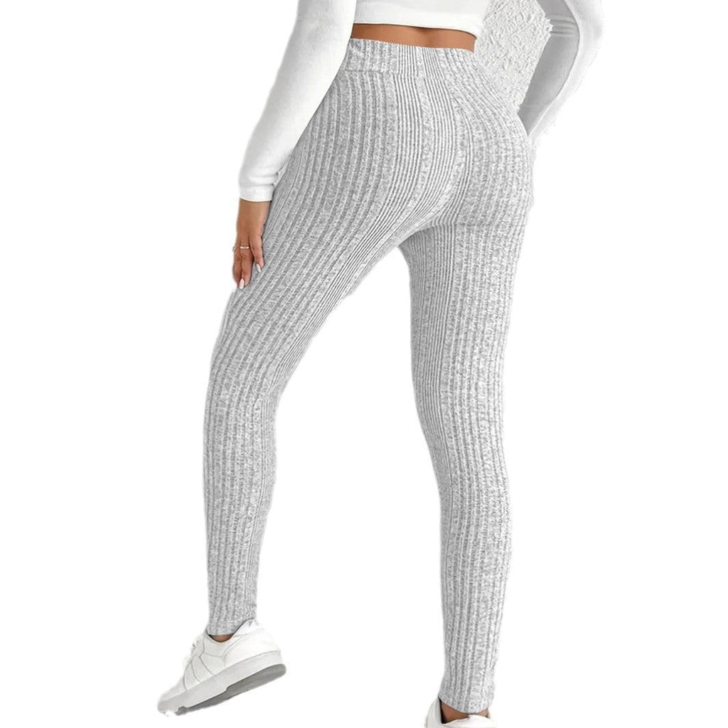 Leggings en maille côtelée taille haute pour femmes avec coupe sculptante Echoarchiv