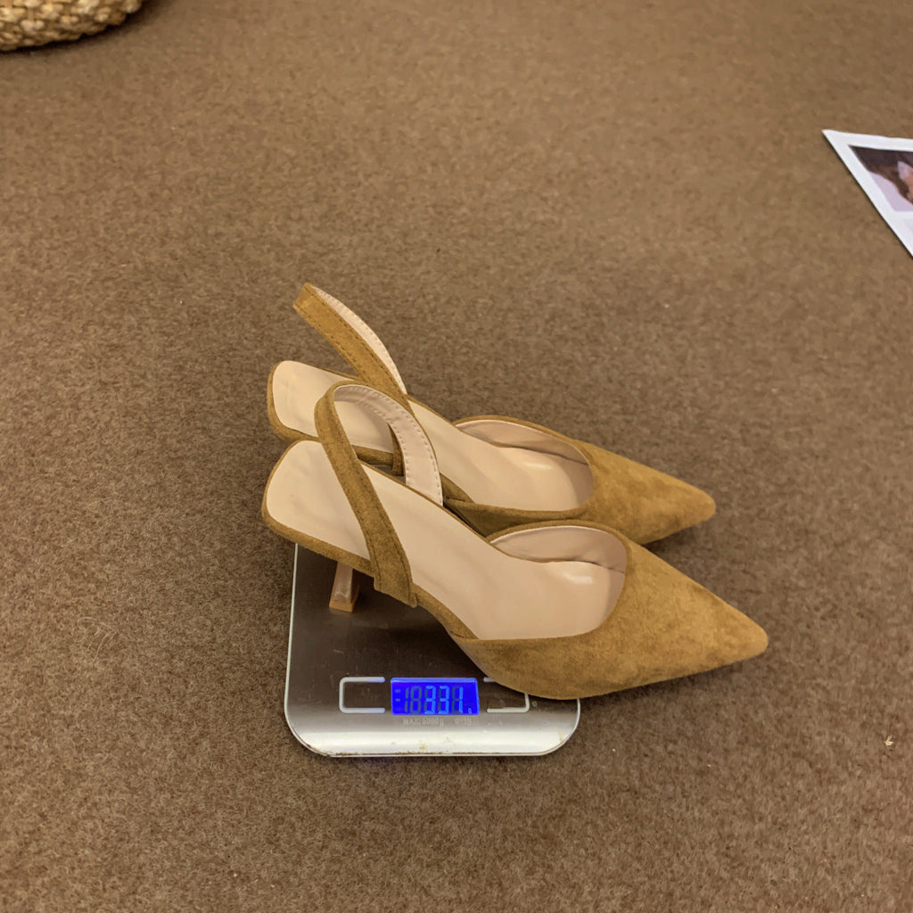 Escarpins à talons ouverts pour femmes avec un bout pointu et une semelle antidérapante R&B