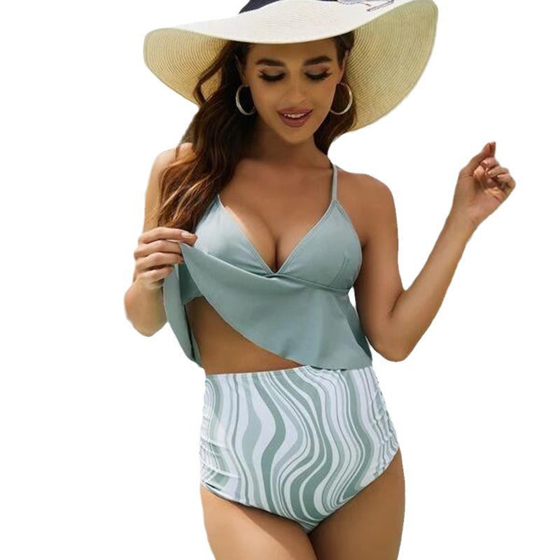 Ensemble de bikini taille haute pour femmes avec design drapé Echo Archiv