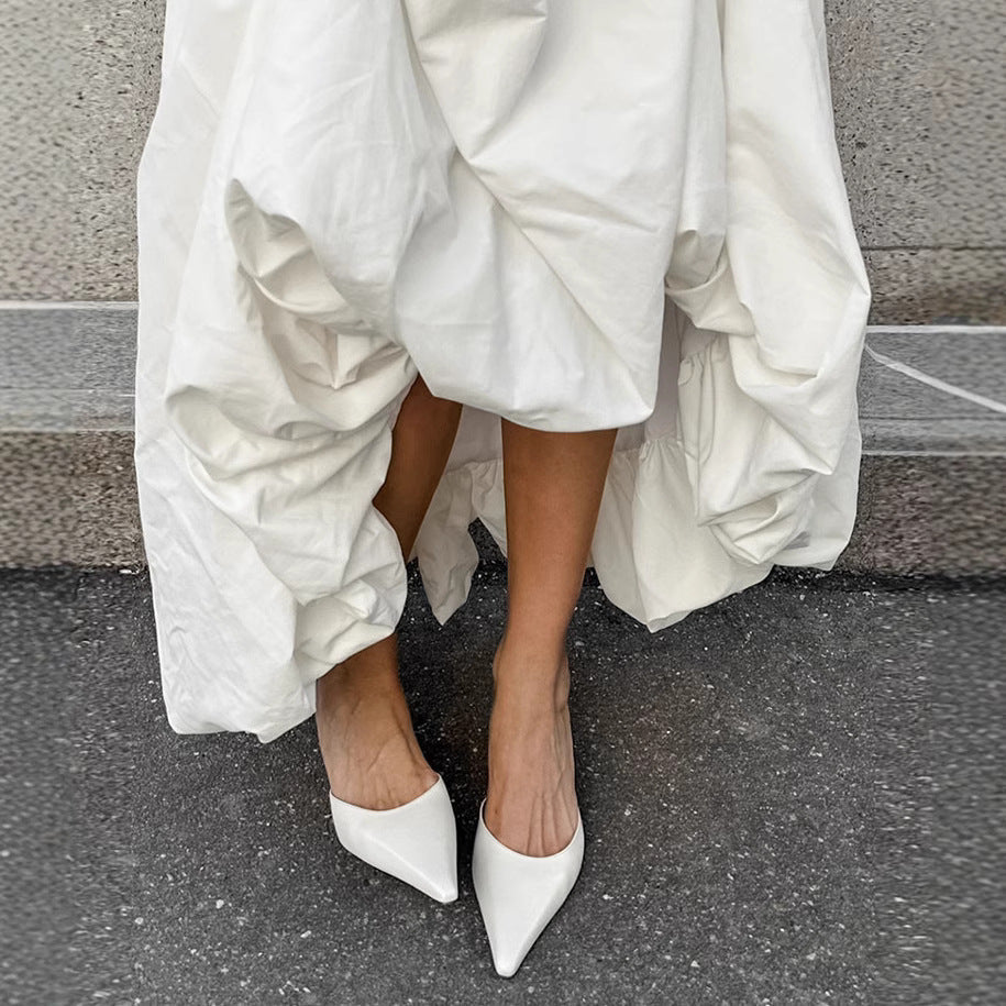 Robe maxi sans bretelles pour femmes avec fente haute élégante et jupe fluide R&B