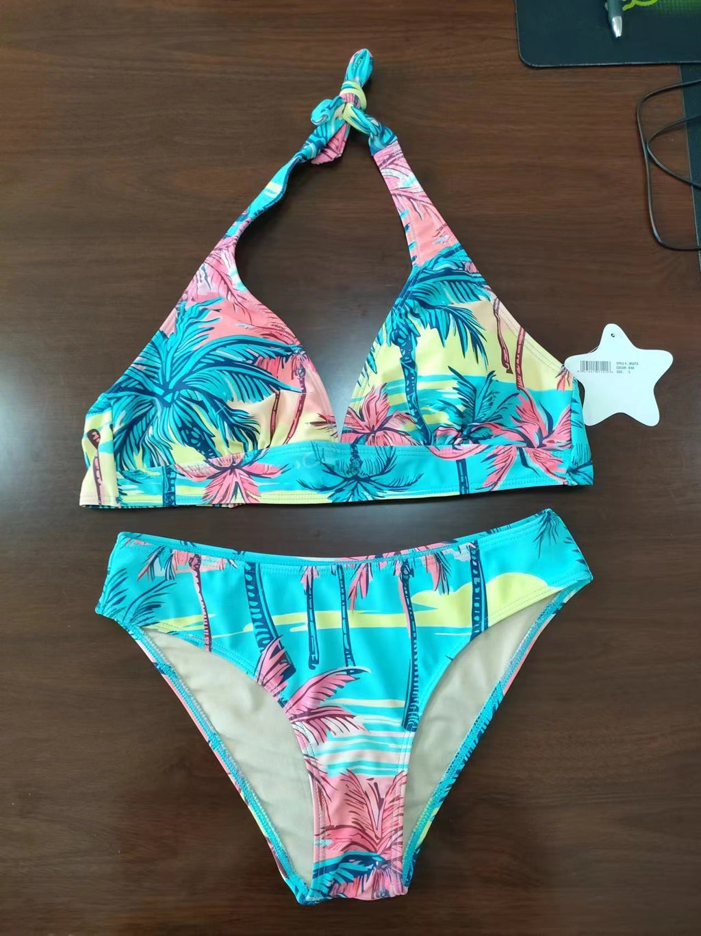 Bikini triangle femme avec design de nœud créatif R&B