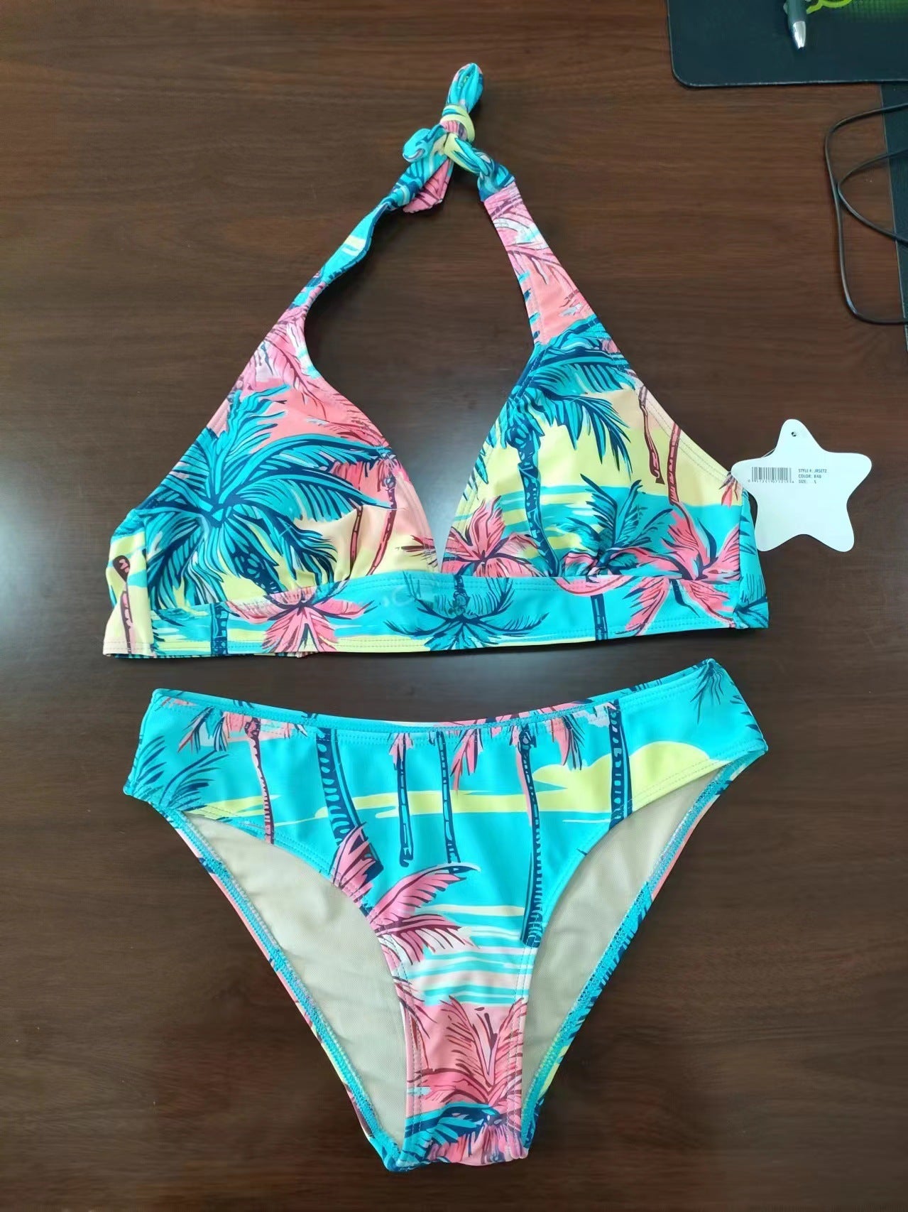 Bikini triangle femme avec design de nœud créatif R&B