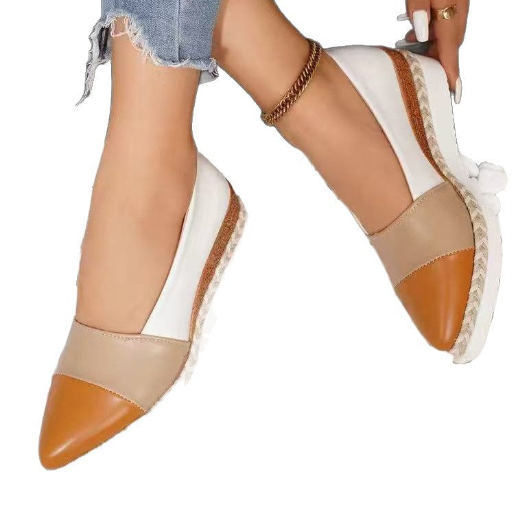 Pantoufles à talons compensés pour femmes avec tressage élégant et semelle polyvalente R&B