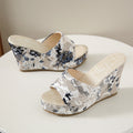 Sandales à talons compensés pour femmes avec design floral et semelle confortable R&B
