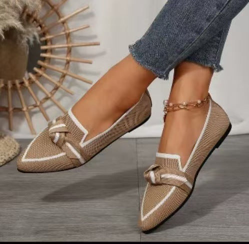 Ballerines à brides pour femmes avec détails en nœuds et tige respirante R&B