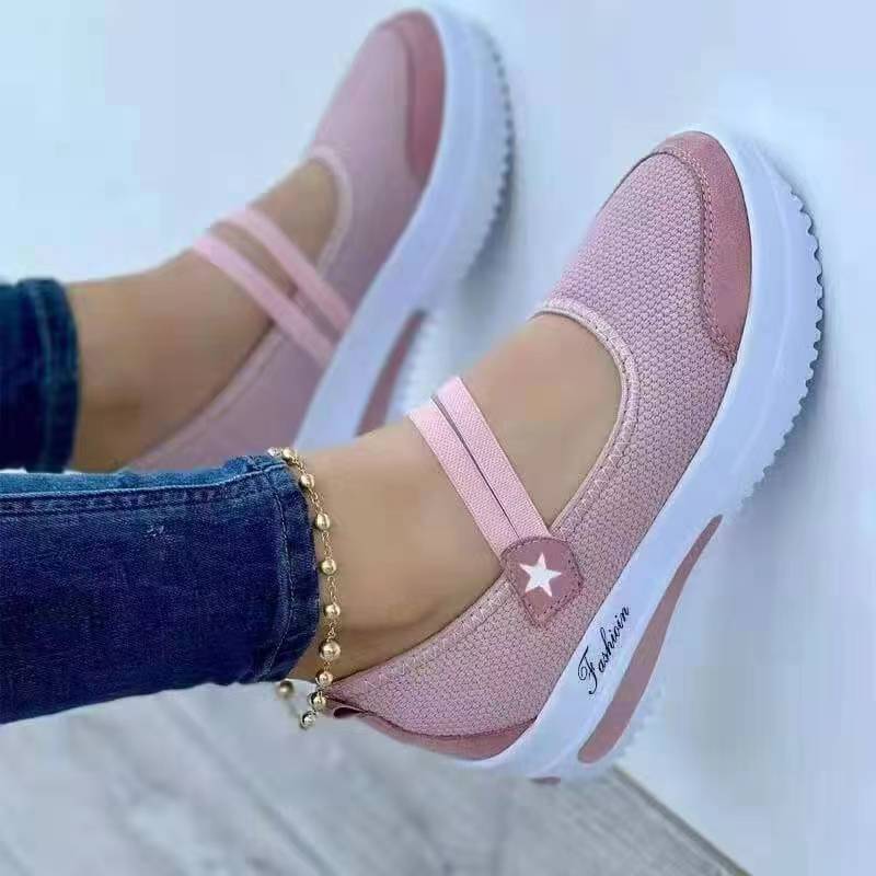 Baskets Slip-On Sportives pour Femmes avec Tige Respirante et Bandes Élastiques R&B