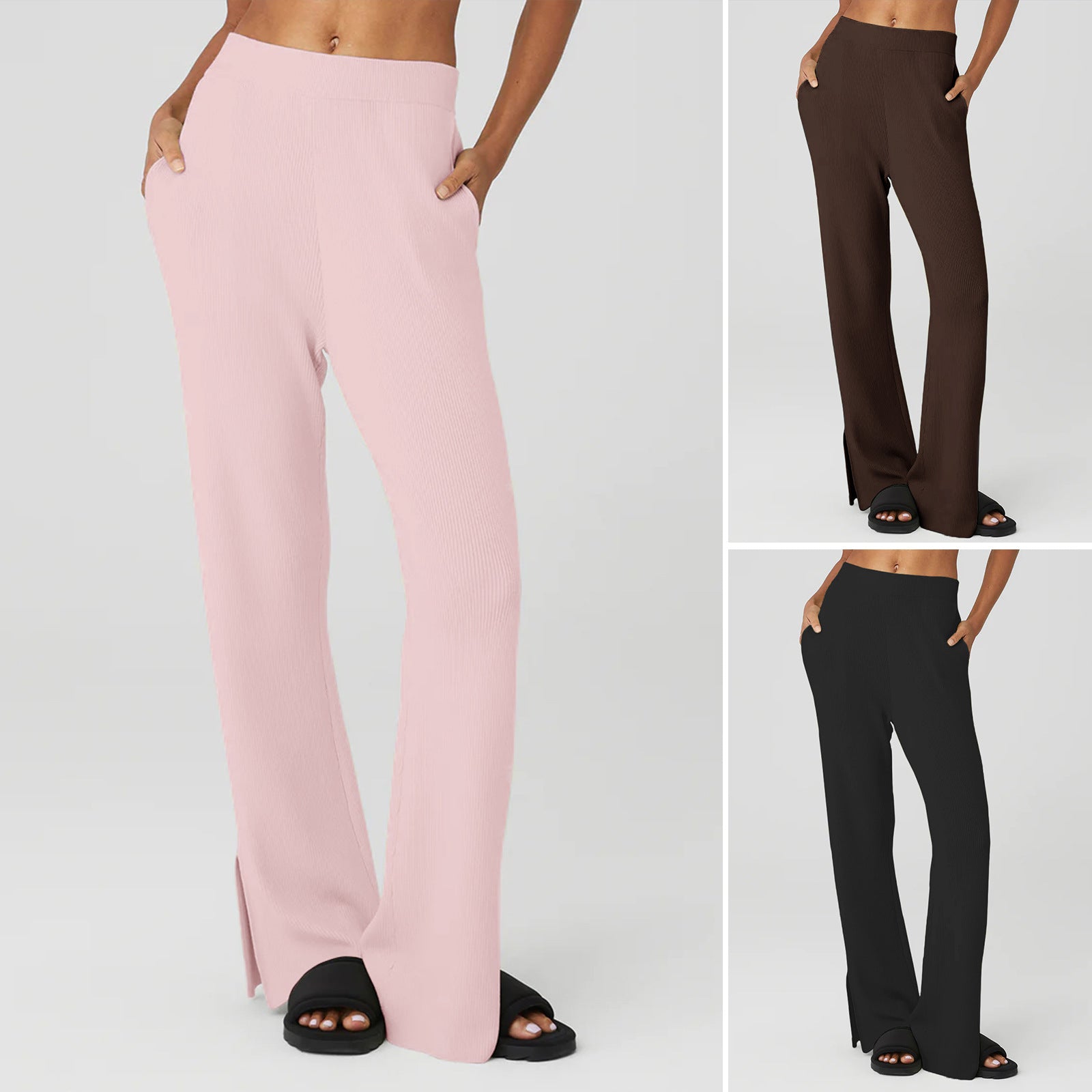 Pantalon de lounge pour femmes avec taille élastique, poches latérales et fente sur le bas Echo Archiv