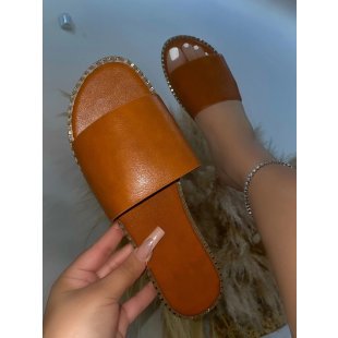 Pantoufles transparentes pour femmes avec accents scintillants R&B