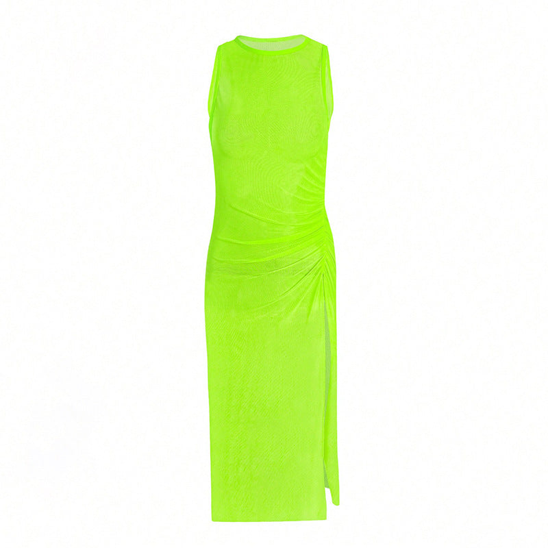 Robe maxi femme en matière translucide R&B
