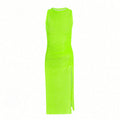 Robe maxi femme en matière translucide R&B