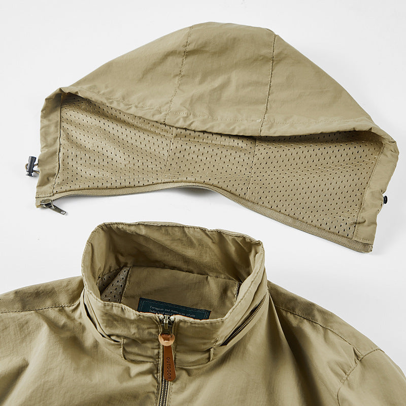 Veste unisexe légère et imperméable pour le plein air avec capuche et poches zippées étanches Echo Archiv